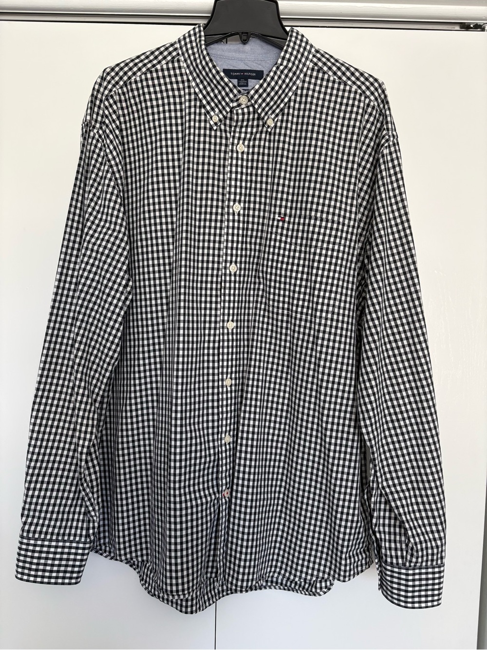 Tommy Hilfiger Men's Black & White Gingham Button-Down Shirt size XXL